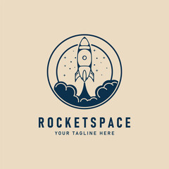space rocket logo design, vector graphic symbol icon illustration design template
