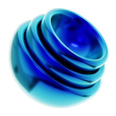 3D Illustration of Y2K Geometric Shape