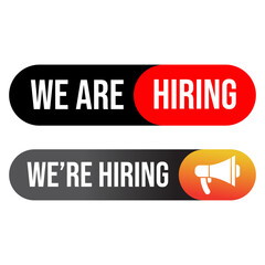 We're Hiring Banner Template. Business Recruiting Concept. Open Vacancy Design Template