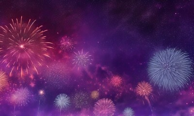 Fireworks on the night sky background