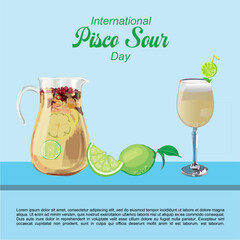 Vector illustration of International Pisco Sour Day.