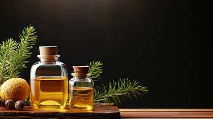 Cedarwood essentials oil natural extract - obrazy, fototapety, plakaty