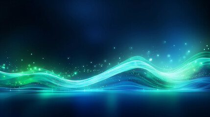 abstract futuristic background with green blue glowing neon moving high speed wave lines and bokeh lights. Data transfer concept Fantastic wallpaper 