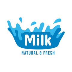 Fresh milk logo concept. Milk logo isolated vector emblem