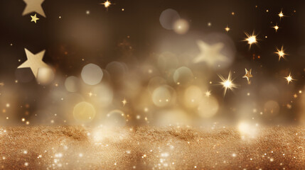 Gold Glitter Background with Star