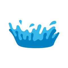 Vector silhouette of water splash blue color set. Ideal for logo or symbol and web icons.