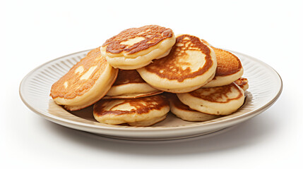 Obraz na płótnie Canvas Small pancakes in a plate on a white background