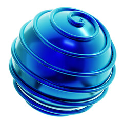 3D Illustration of Y2K Geometric Shape