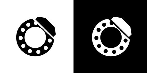 Automotive icon. Black icon. Motorcycle icon. Collection of automotive icons. Black image. Silhouette.