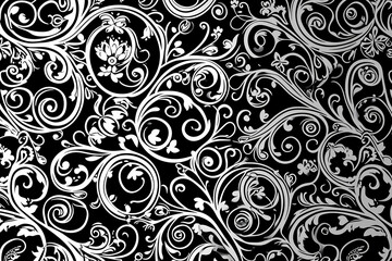 Black and white abstract pattern, design, illustration, swirl, wavy, generative ai, generative, ai
