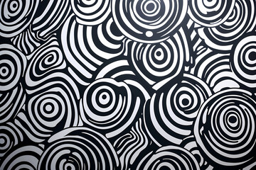 Black and white abstract pattern, design, illustration, swirl, wavy, generative ai, generative, ai