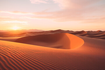 Sandy desert dunes landscape 