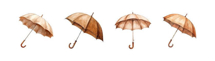 Umbrella watercolor set. Vector illustration design.