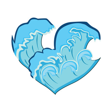 love sea wave illustration
