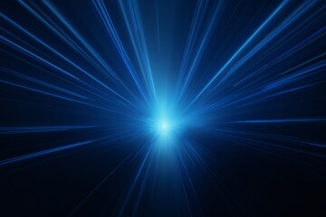 Obraz premium Volumetric light rays on dark blue background Generative AI
