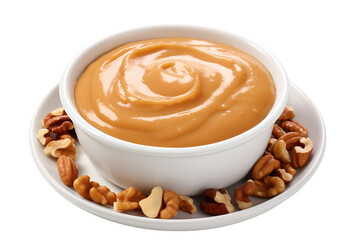 Isolated Dulce de Leche with Nuts on a transparent background, Generative Ai