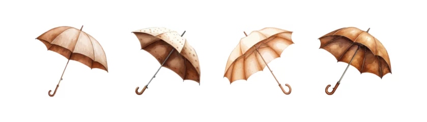 Fotobehang Umbrella watercolor set. Vector illustration design. © Alex