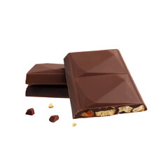 Chocolate with nuts on transparent background png