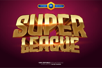 Super League Esport Team 3D Editable text Effect Style