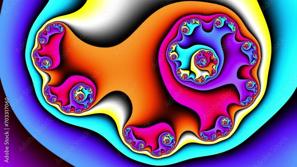 Poster seamless colorful abstract transitions motion graphics. cartoon fractal digital graphic. 4k looping 