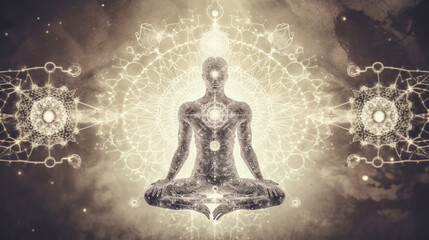 Spiritual Balance: Dotwork Illustration of Chakras