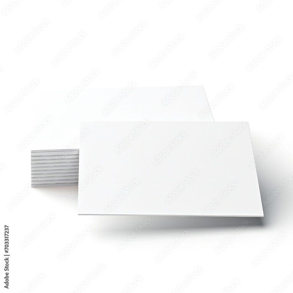 Wall mural white empty business cards stack mockup isolated on white background generative ai