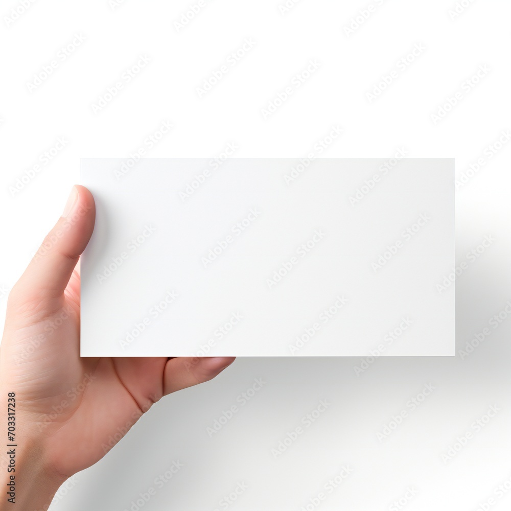 Wall mural white empty business cards stack mockup isolated on white background generative ai
