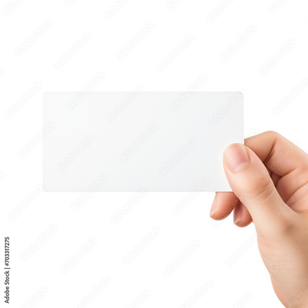 Wall mural white empty business cards stack mockup isolated on white background generative ai