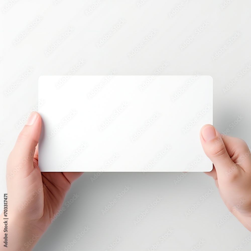 Wall mural white empty business cards stack mockup isolated on white background generative ai