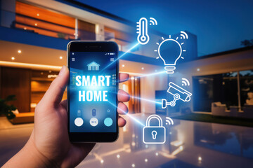 Smart home concept. Remote control and home management