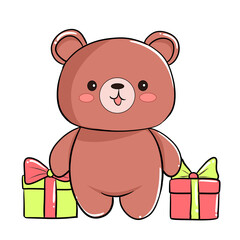 Teddy bear with gift