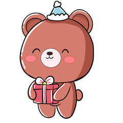 Teddy bear with gift