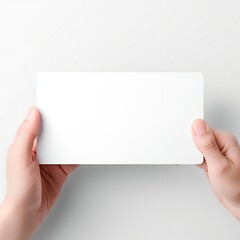 Fototapeta premium White empty business cards stack mockup isolated on white background Generative AI