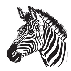 Fototapeta na wymiar Zebra Head Sketch Hand Drawn Graphic Safari Animals Vector Illustration