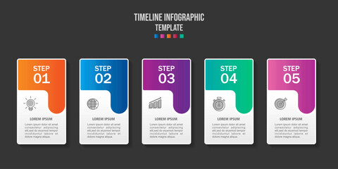 Infographic template for business. 5 steps Mind map diagram, presentation vector infographic.