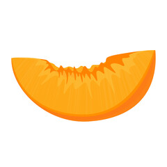 Peach isolated on a white background. Delicious ripe peach whole and pieces. Flat style, cartoon design