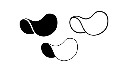 Potato chips symbol, black isolated silhouette