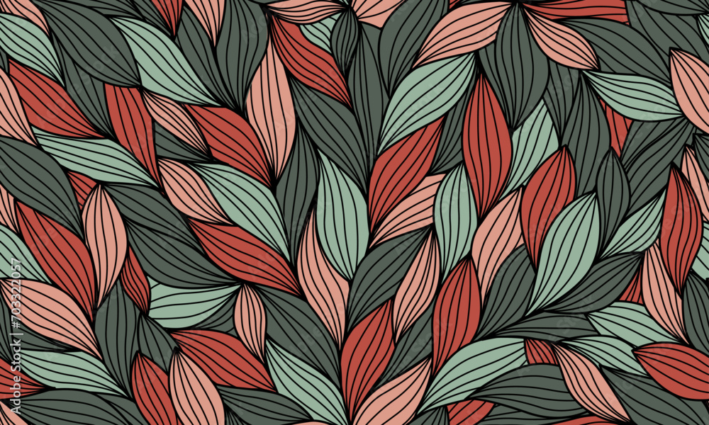 Poster hand drawn seamless pattern with elements in linear style. abstract minimal abstract pattern. trendy