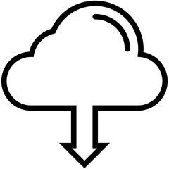Cloud Download Vector Icon