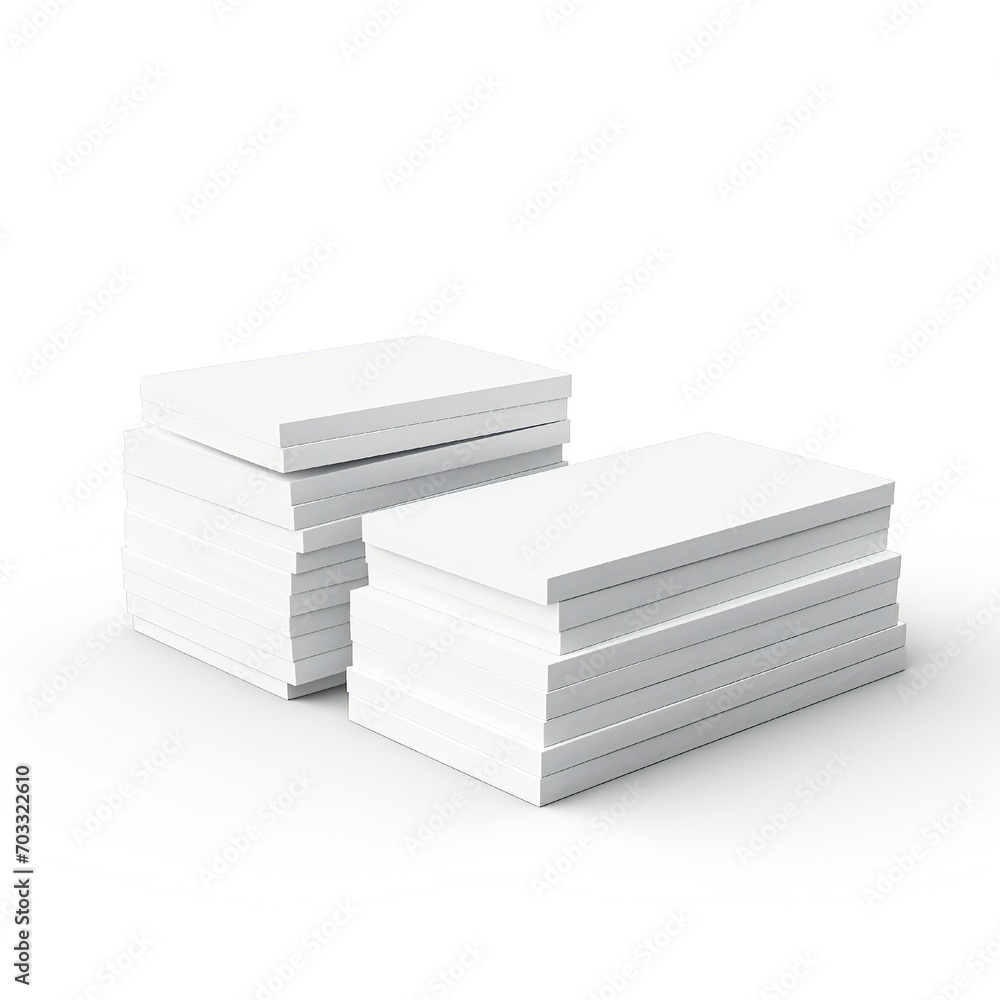 Wall mural white empty business cards stack mockup isolated on white background generative ai