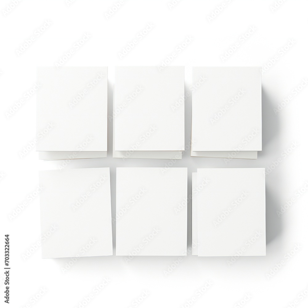Wall mural white empty business cards stack mockup isolated on white background generative ai