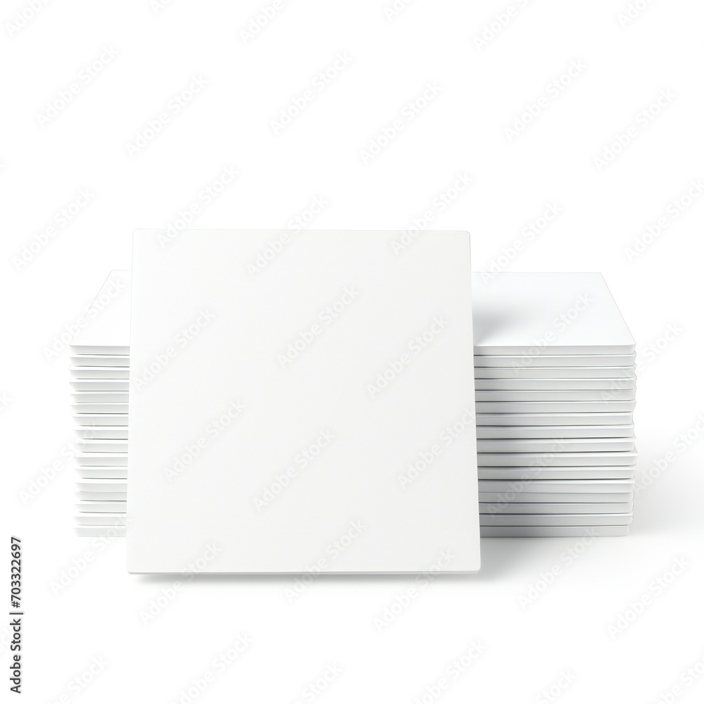 Wall mural white empty business cards stack mockup isolated on white background generative ai
