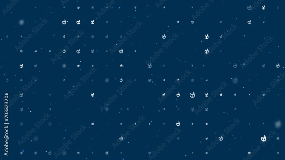 Poster template animation of evenly spaced fire symbols of different sizes and opacity. animation of transp