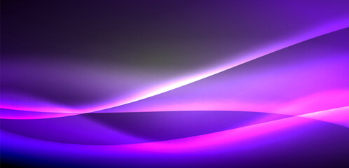 Neon-lit waves surge across background, mesmerizing dance of luminescence and motion. Dynamic backdrop captures essence of energy and modern aesthetics