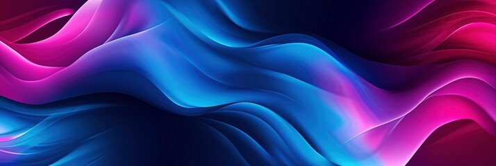 A visually mesmerizing abstract background where dynamic blue and pink lines converge in swirling waves, creating a harmonious flow with hues of blue and purple,web banner