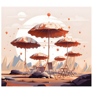 Artwork of a Design: Mushroom Stand on Sand