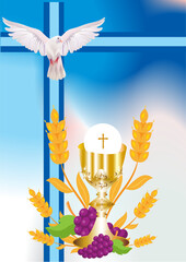 composition with characteristic symbols of Holy Communion - 703325013