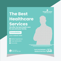 Healthcare prevention banner or square flyer for social media post template