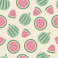 Minimalist Summer Watermelon Seamless Design