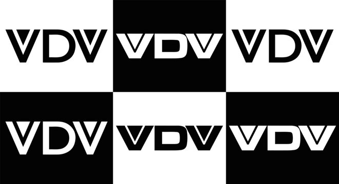 VDV logo. VDV set , V D V design. White VDV letter. VDV, V D V letter logo design. Initial letter VDV letter logo set, linked circle uppercase monogram logo. V D V letter logo vector design.	
